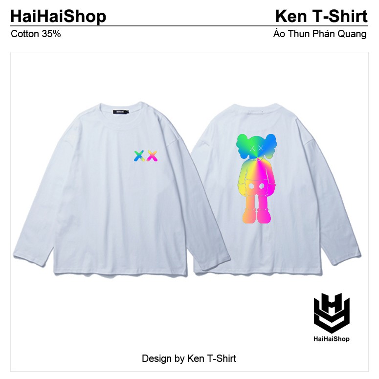 Áo Thun Phản Quang Gấu XX 7 màu Tay Dài Oversize Form Rộng Nam Nữ Unisex Ken T-shirt | BigBuy360 - bigbuy360.vn