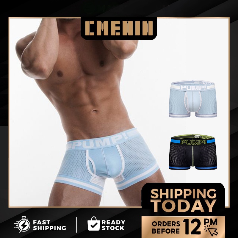 Quần Lót Boxer Nam Dạng Lưới Thoáng Khí Màu Trắng Đen H499