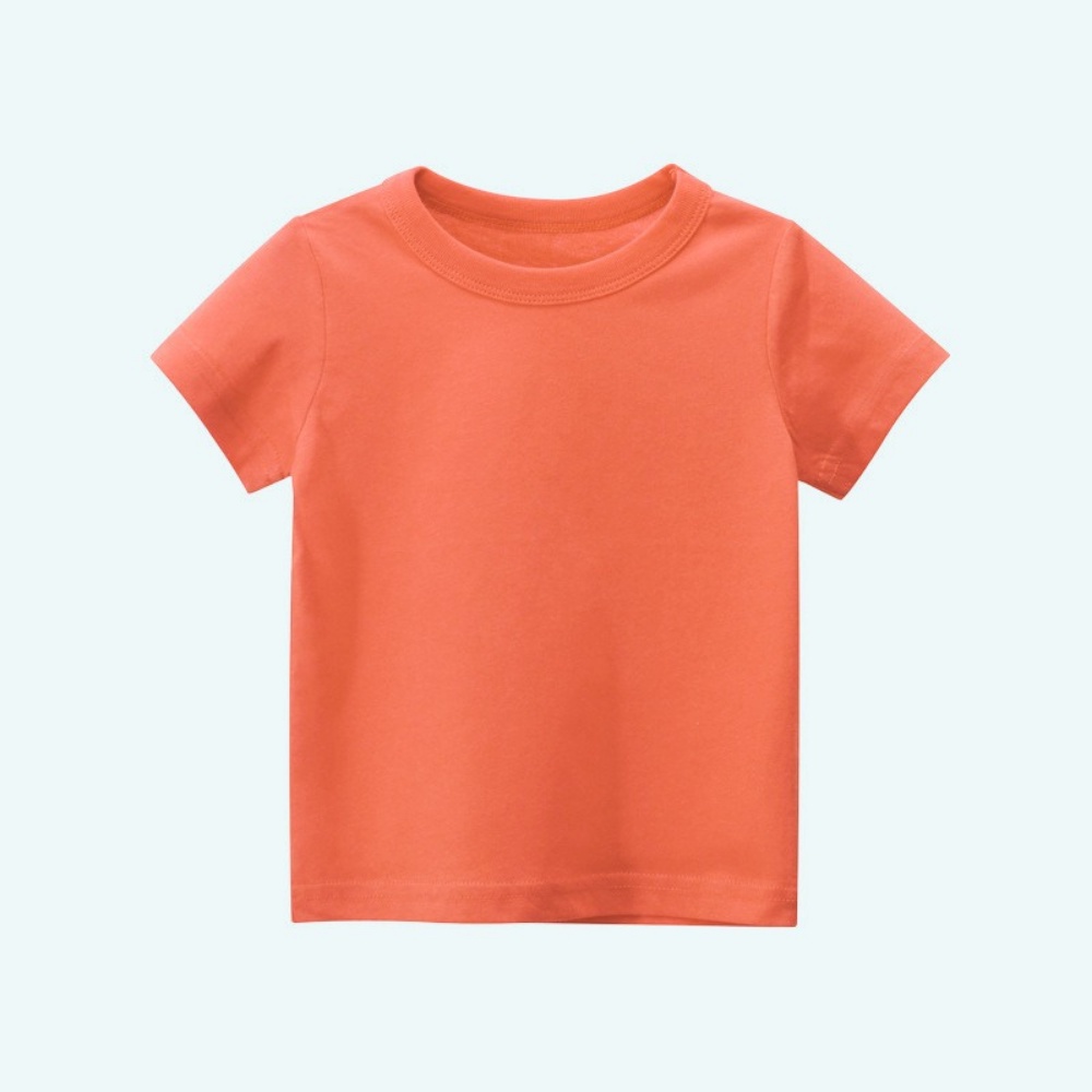 Áo phông cổ tròn chất cotton thoáng mát cho bé trai, bé gái 1-7 tuổi