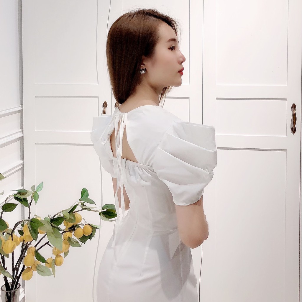 Đầm - Váy Khoét Ngực Tay Bồng Sang Trọng Chất Liệu Thô Mài Cao Cấp Co Thể Mặc Đi Tiệc Được Cho Các Nàng | BigBuy360 - bigbuy360.vn