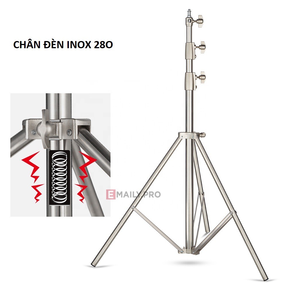 Chân đèn inox Nicefoto 280 cm