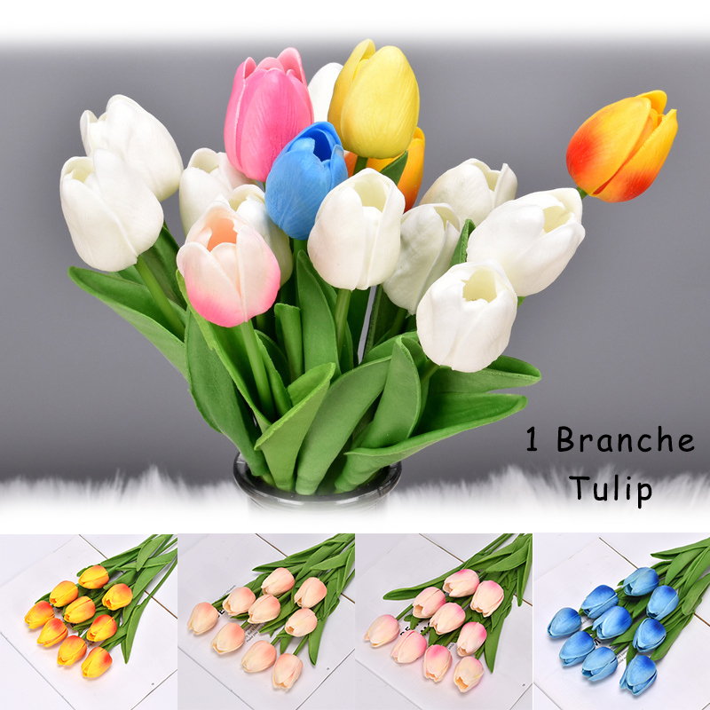 1 Bó Hoa Tulip Nhân Tạo Bằng Pu 34cm Trang Trí Nhà Cửa / Văn Phòng / Tiệc Cưới