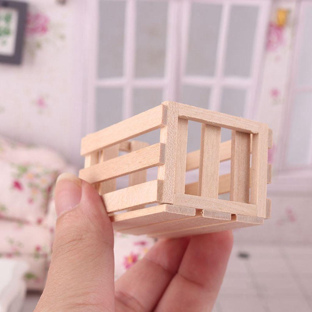 Giỏ Đan Thủ Công Bằng Gỗ Tỉ Lệ 1 / 12 Trang Trí Nhà Búp Bê