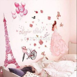 Decal dán tường cô dâu