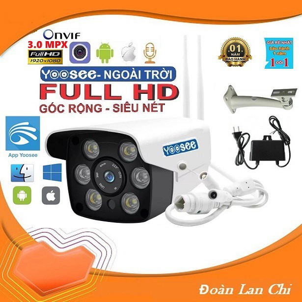 [ GIÁ HUỶ DIỆT] Camera yoosee IP016 - HD1296 chống trộm, chống nước, quay có màu ban đêm