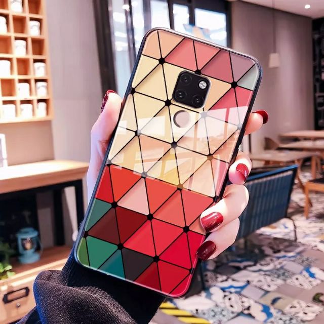 Ốp Lưng Kính Bóng Mẫu Caro 13ProMax 12ProMax 11ProMax XSMAX X XS 7Plus FUKISHOP