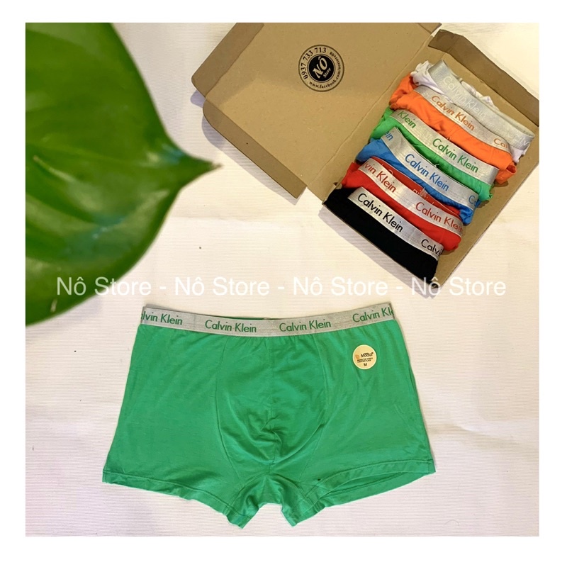 Boxer quần lót nam sịp đùi viền bạc vải cotton nhiều màu sexy Nô Store