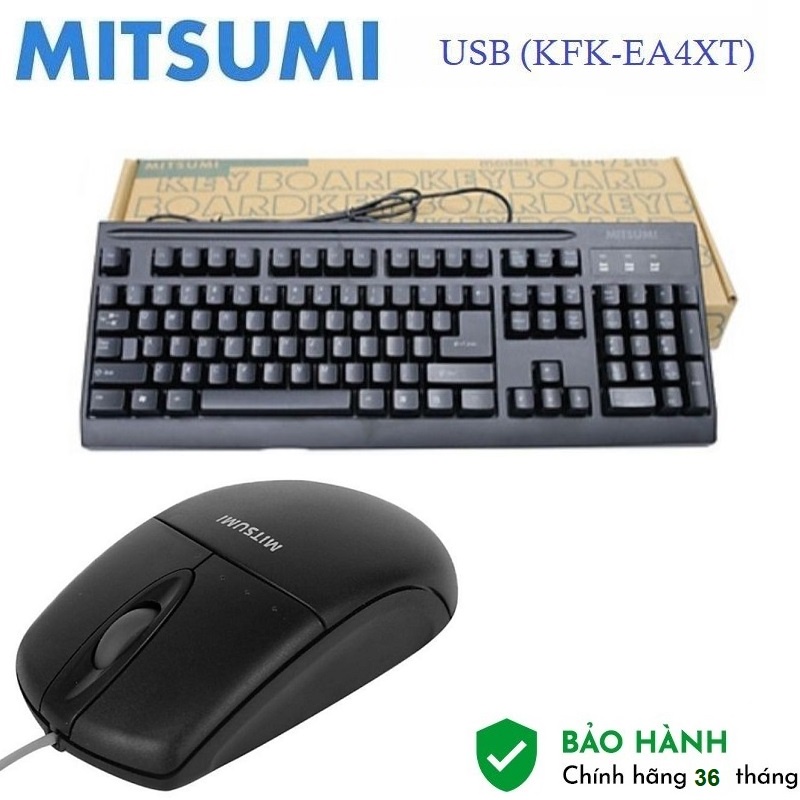 Bộ bàn phím chuột Mitsumi cổng USB chính hãng bảo hành 36 tháng