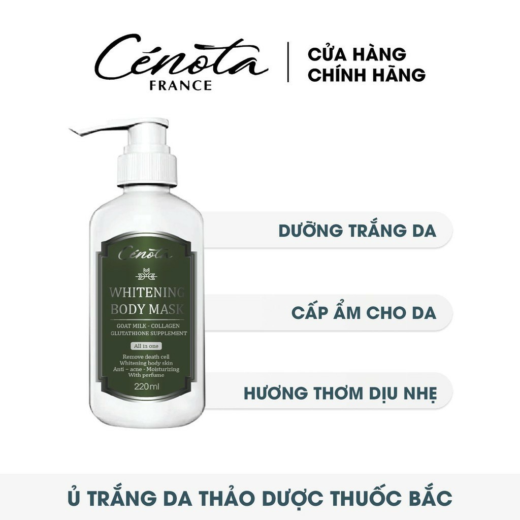 Ủ trắng toàn thân Cénota, ủ trắng da thảo dược thuốc bắc - Store Việt