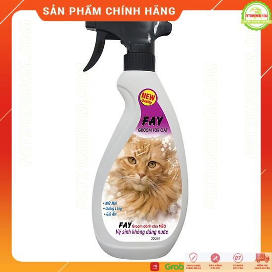 Xịt tắm khô Fay Groom For Cat 350ml  FREESHIP 20K  vệ sinh da lông không cần dùng nước cho mèo - PetZoneHCM