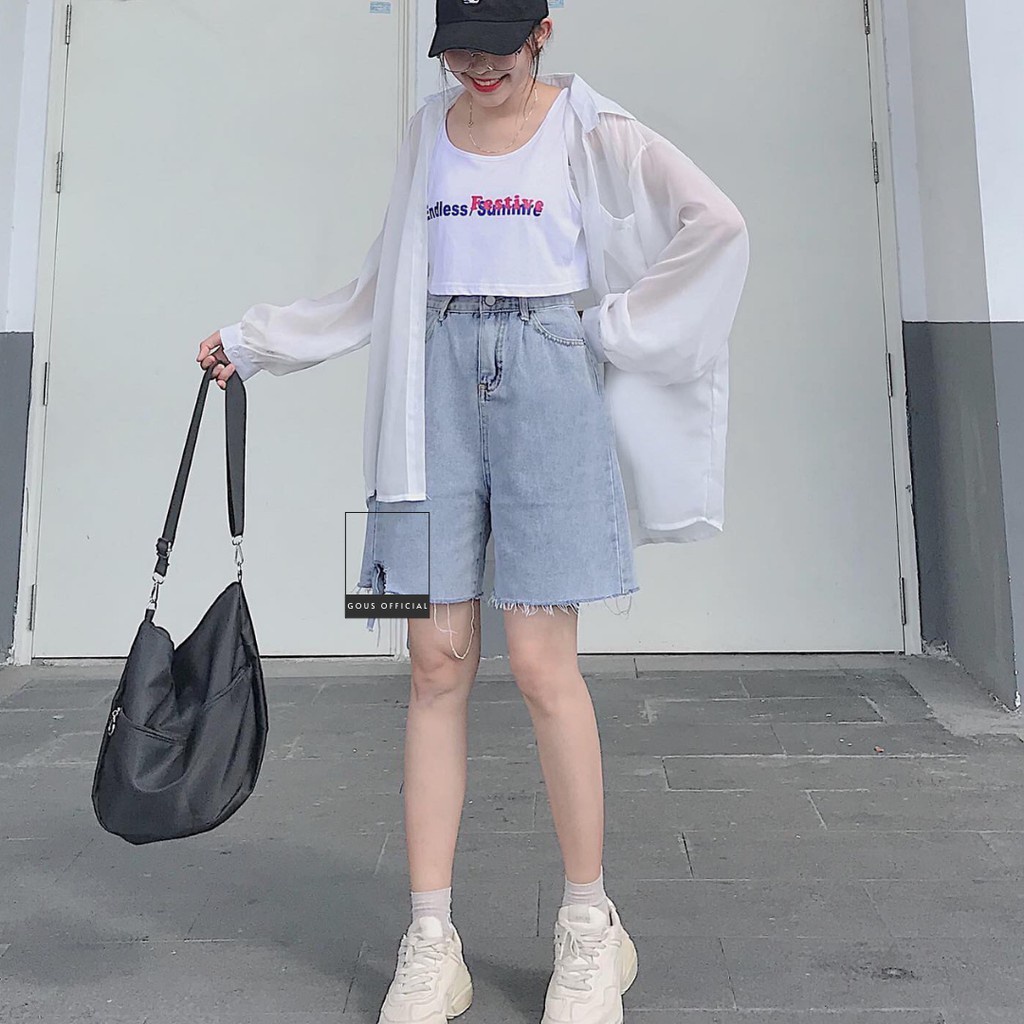 Áo Sơ Mi Nữ Voan Mềm Form Rộng Sơ Mi Nữ Trắng Dài Tay Mỏng Khoác Ngoài Mix Croptop Siêu Xinh Ulzzang Hàn Quốc FLOW 1641