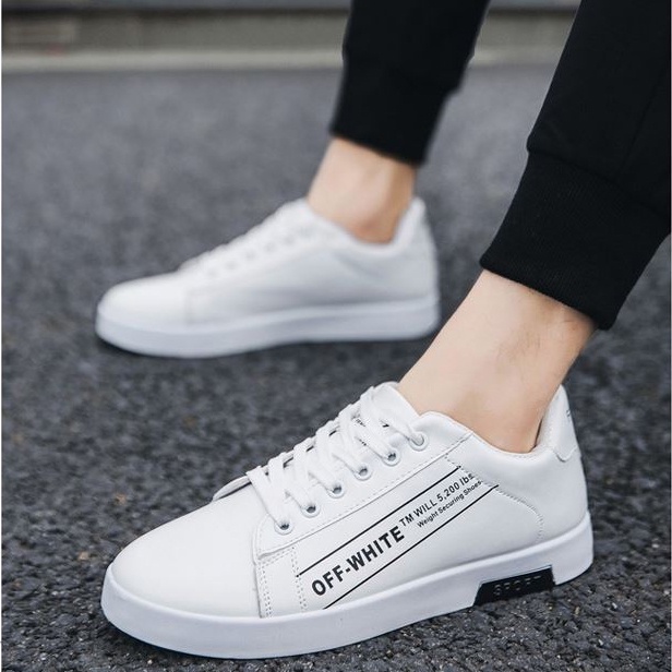 Giày Sneaker Nam thể thao màu trắng cổ cao cho học sinh phong cách Hàn Quốc TAKUTA mã WHT