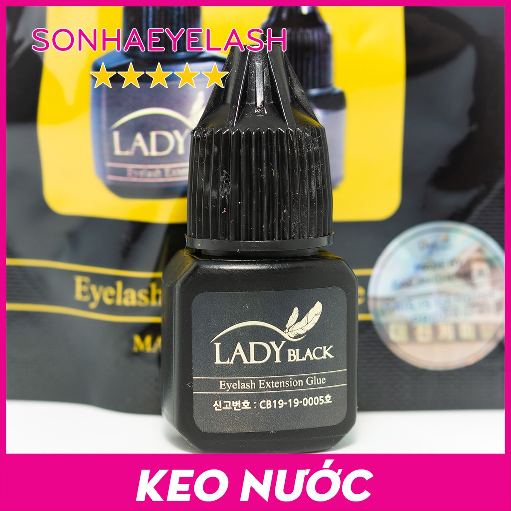 Keo nối mi Lady black khô chậm, phù hợp với người mới học nối