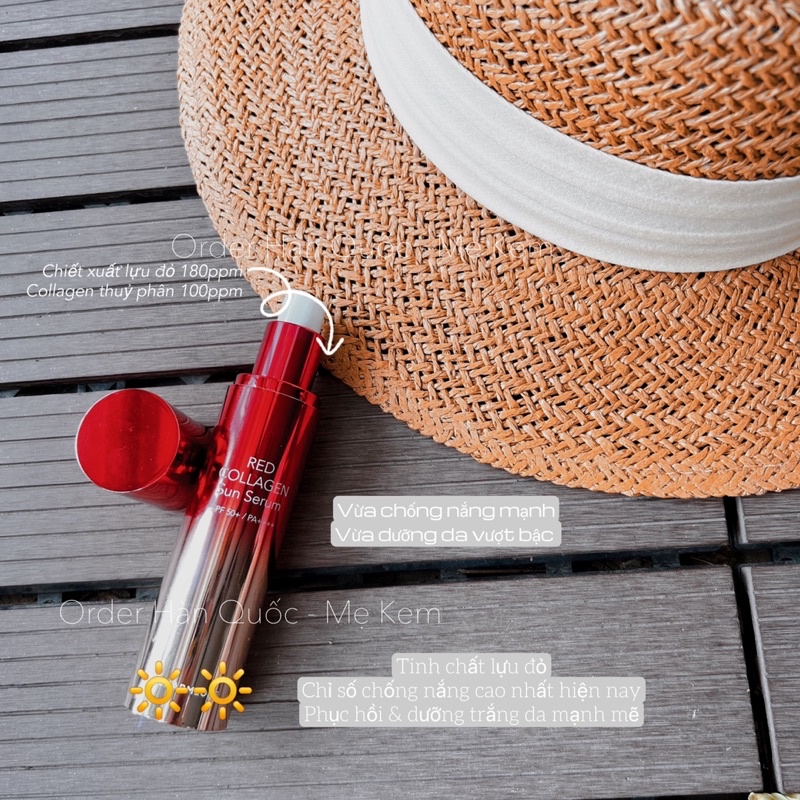 Tinh chất chống nắng trắng da chống lão hoá Red Collagen Sun Serum