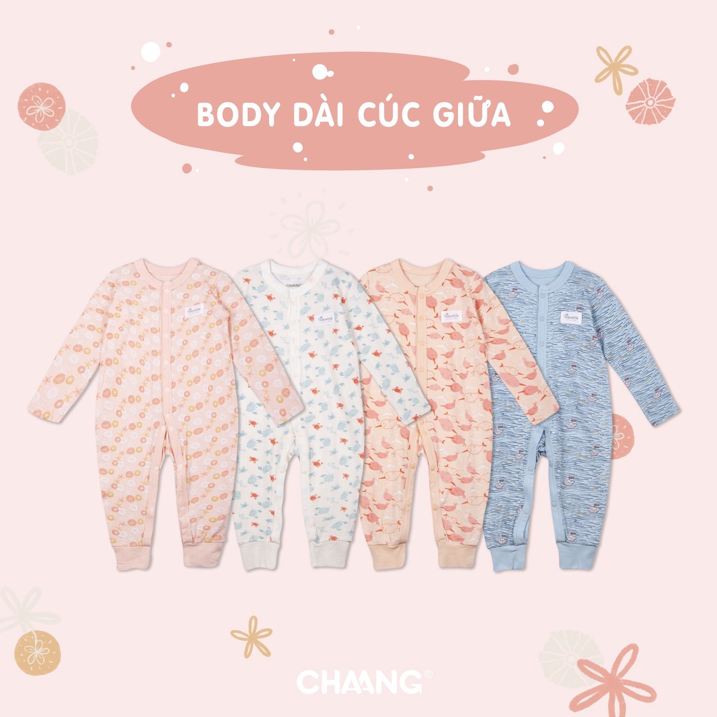 Chaang Body dài cúc giữa sơ sinh SS2022D03