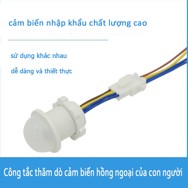 Công tắc cảm biến hồng ngoại PIR cảm ứng chuyển động thông minh tự động bật tắt có điều chỉnh