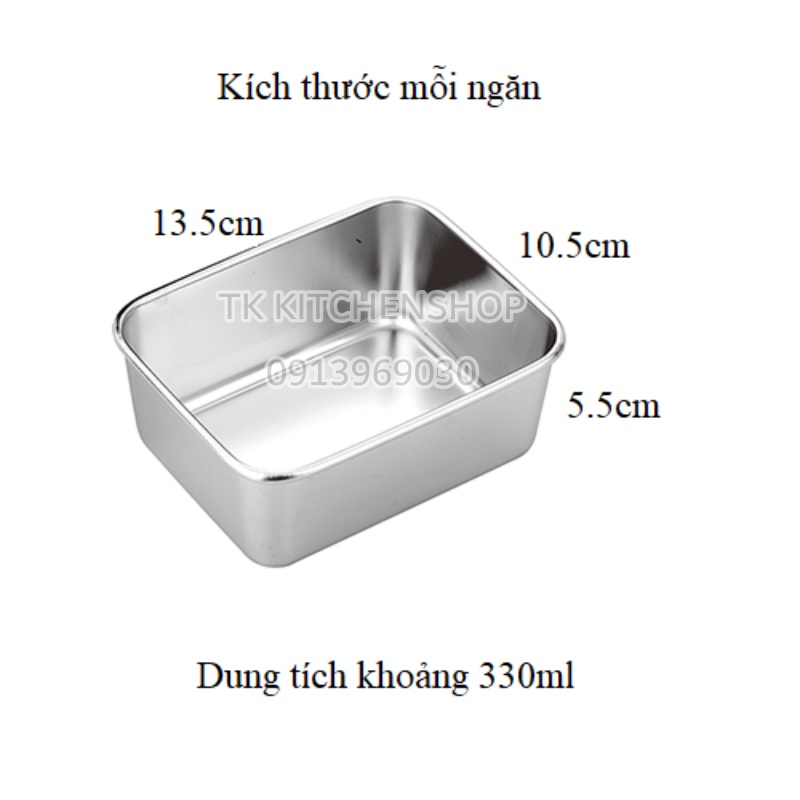Khay gia vị inox có nắp 2/3/4/6/8 ngăn, khay đựng gia vị nhiều ngăn có nắp đậy hàng inox dày dày dặn
