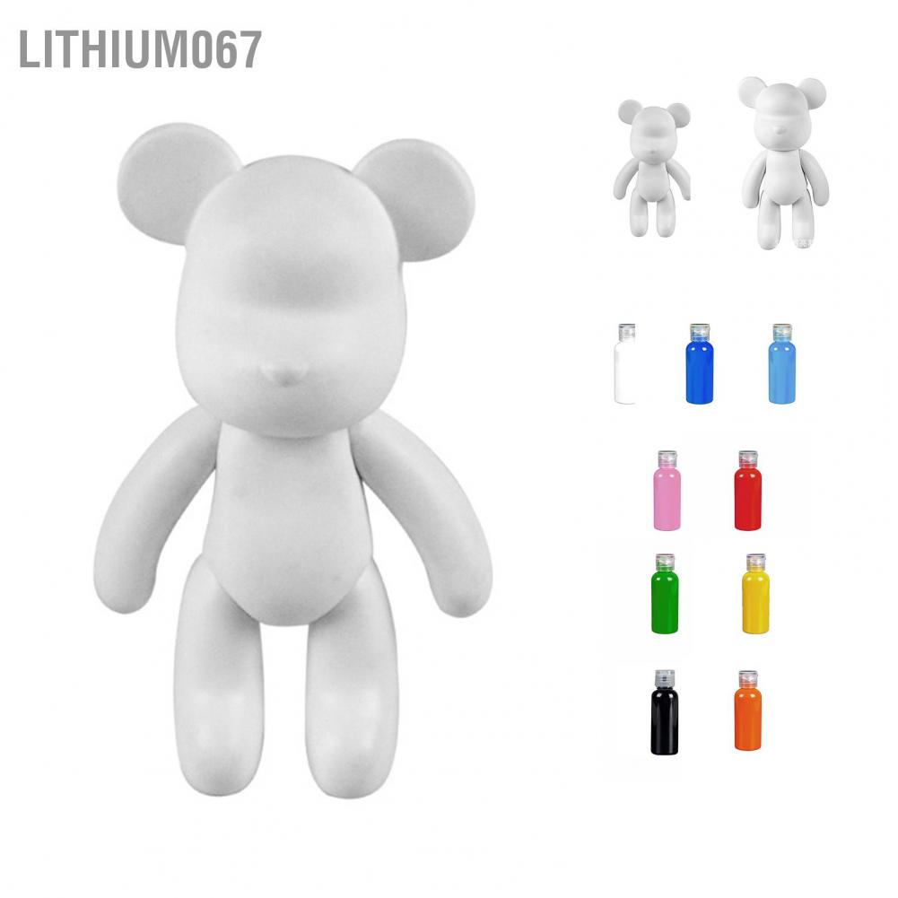 Lithium067 gấu bạo lực Bạo lực Gấu Tự làm Kim cương nạm Nhuộm bằng tay Graffiti Vinyl Búp bê