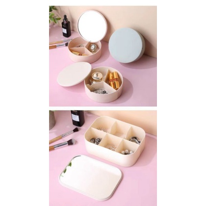 Hộp đựng trang sức ,mỹ phẩm mini kèm gương