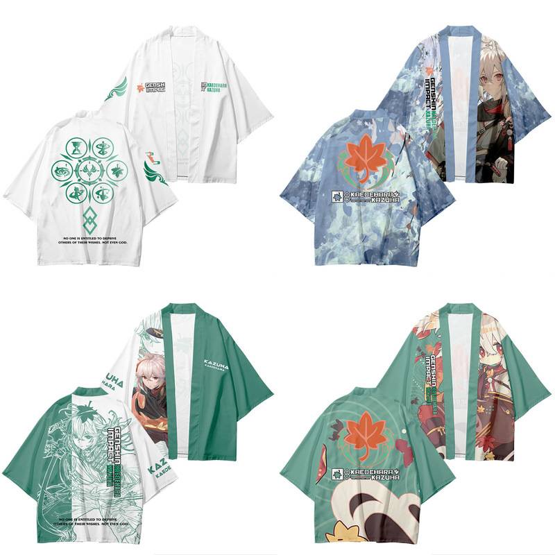 Áo khoác kimono tay dài dáng rộng plus size
