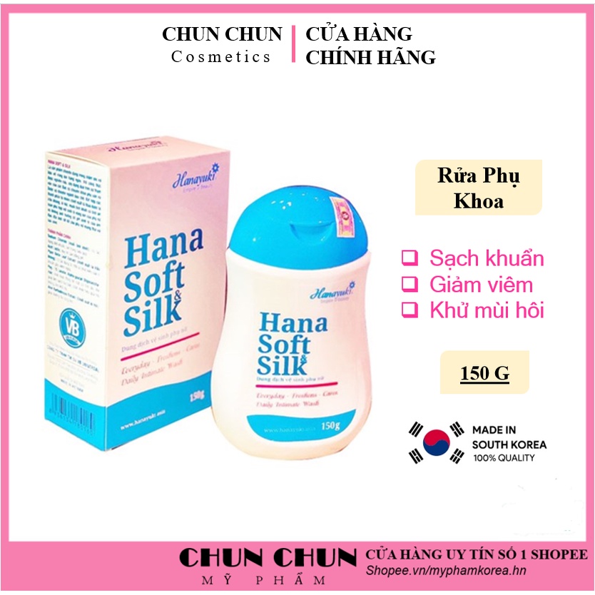 Dung Dịch Vệ Sinh Phụ Nữ Làm Hồng Vùng Kín Sạch Khử Mùi Giảm Viêm Ngứa HANA SOFT 150g