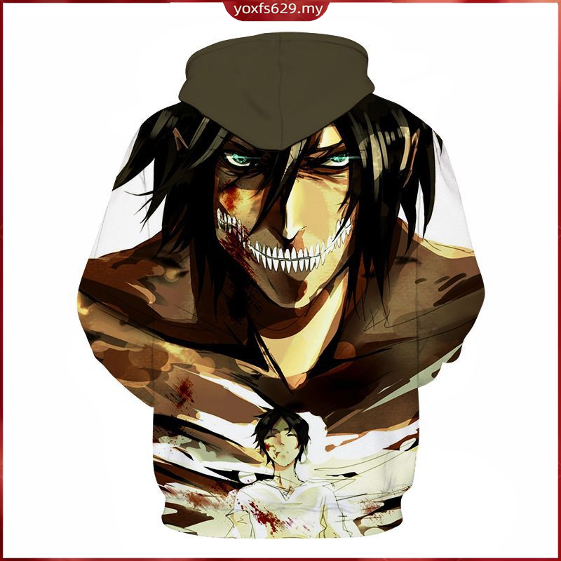 Áo Hoodie Dáng Rộng In Họa Tiết Anime Attack On Titan 3d Dành Cho Nam Và Nữ