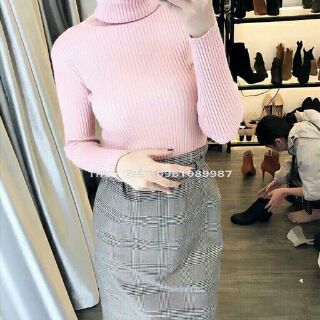 Áo Len Gân Body Cổ Lọ