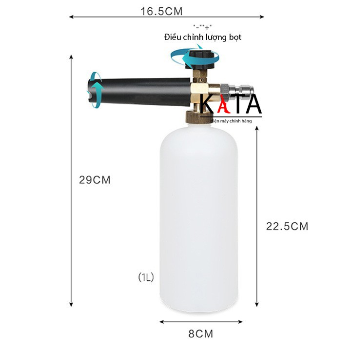 Combo súng xịt rửa, bình tạo bọt tuyết và 4 béc phun độ dành cho máy rửa xe cao áp RX08