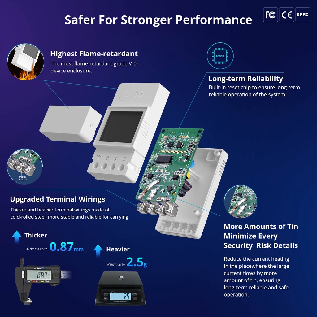 Công tắc SONOFF điều khiển WiFi Pow Elite 16A/ 20A dành cho nhà thông minh