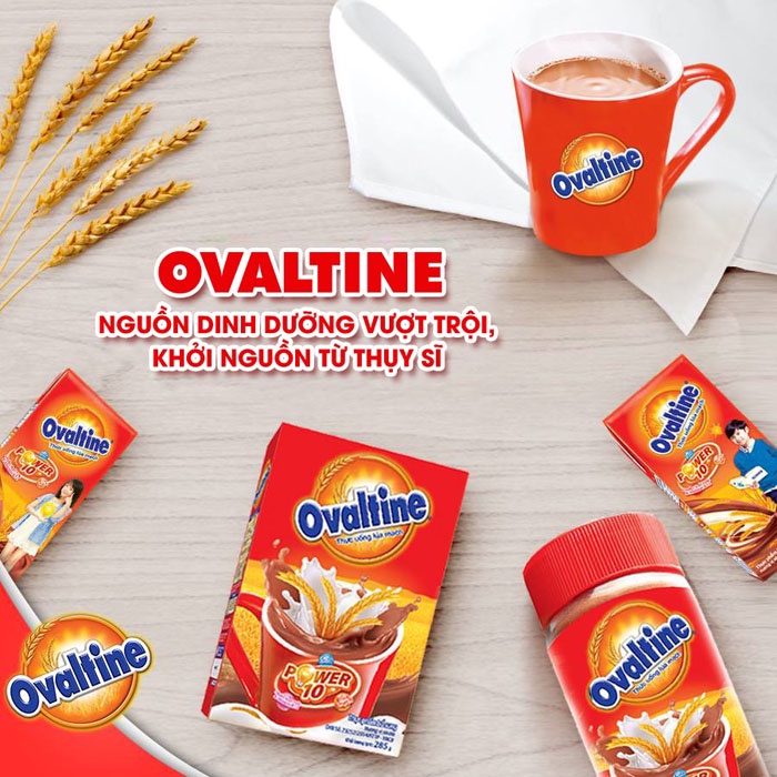 Bột thức uống lúa mạch vị chocolate Ovaltine lọ Thủy Tinh 400g