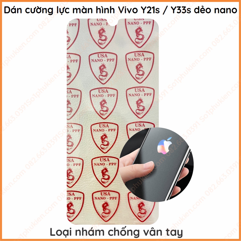 Dán cường lực dẻo nano Vivo y21s Y33s trong suốt, chuẩn cường lực 9H+
