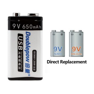 Pin Sạc 9V - Cổng Micro USB Doublepow 6F22 650mAh