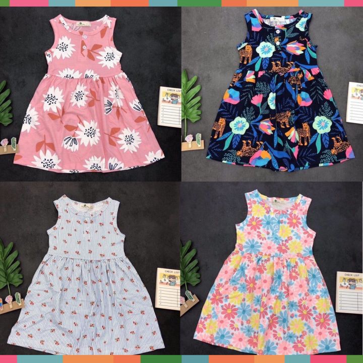 Váy bé gái chất cotton, đầm bé gái size 1-10 tuổi, đầm trẻ em SUNKIDS có nhiều màu