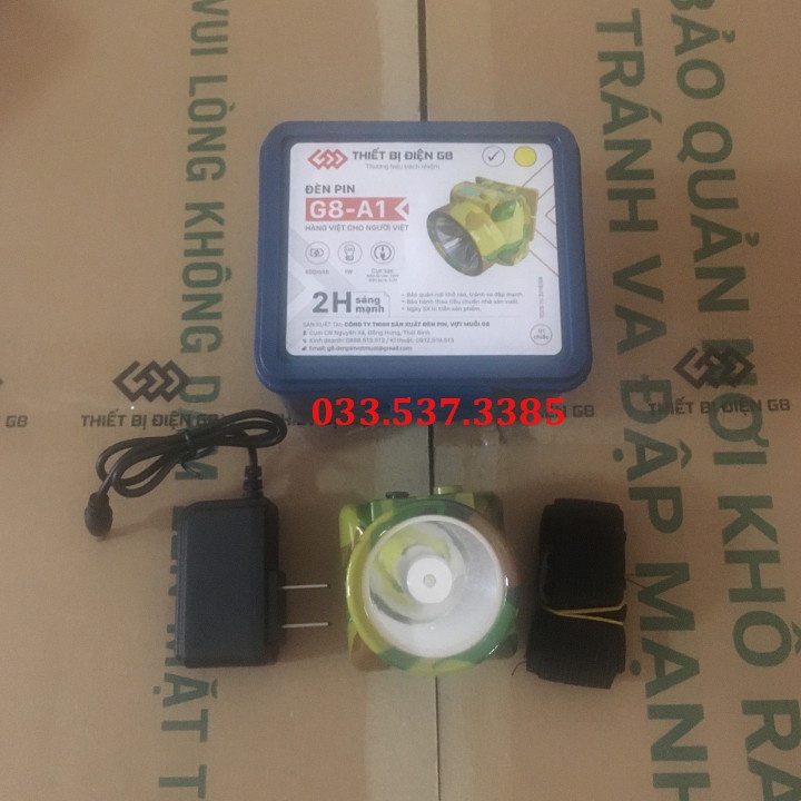 Đèn pin đội đầu, đèn pin đeo đầu G8 A1 siêu sáng, độ bền cao