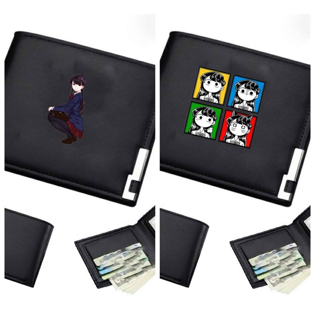 Ví da cao cấp cầm tay in hình KOMI nữ thần sợ giao tiếp anime chibi xinh xắn dễ thương bỏ túi thời trang