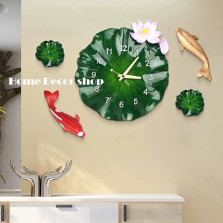 Đồng hồ treo tường sen cá LIÊN HOA LÝ NGƯ ĐỒ