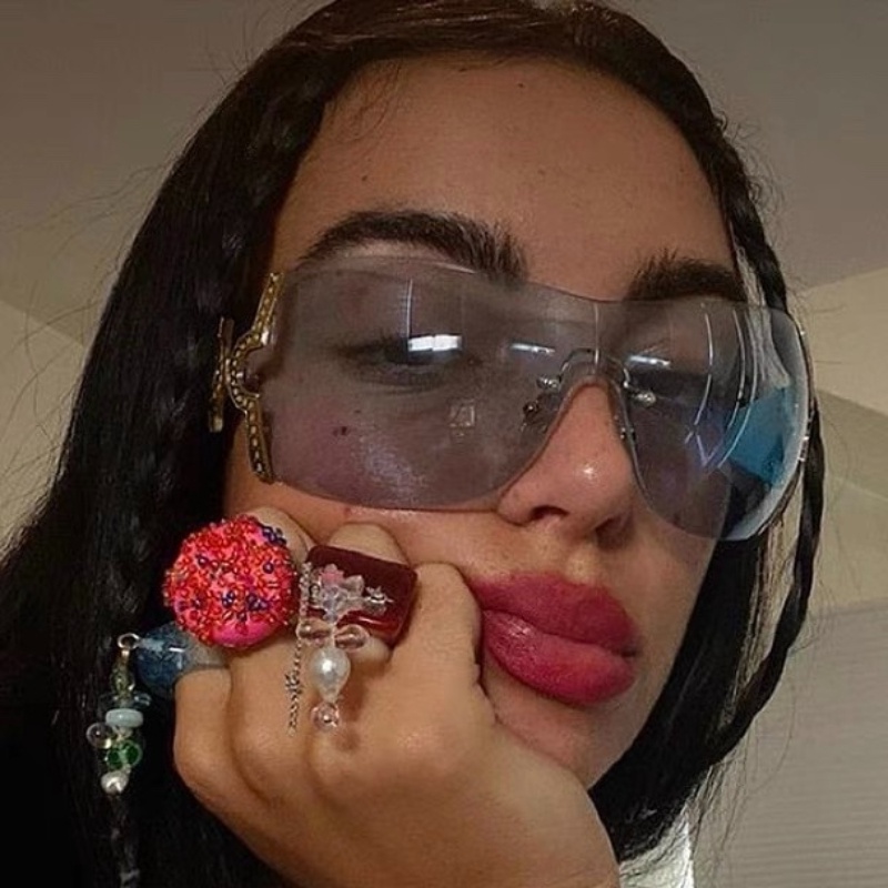 (JIUERBA) Kính Râm Thời Trang Phong Cách Retro Phương Tây Oversized Chống Tia UV