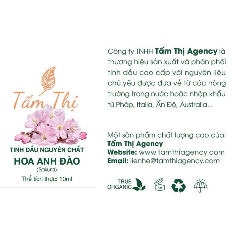 Tinh Dầu Hoa Anh Đào Tấm Thị Tinh Dầu Thiên Nhiên Nguyên Chất 100% Lọ 10ml Giúp Phòng Thơm Mát Đuổi Muỗi Và Côn Trùng