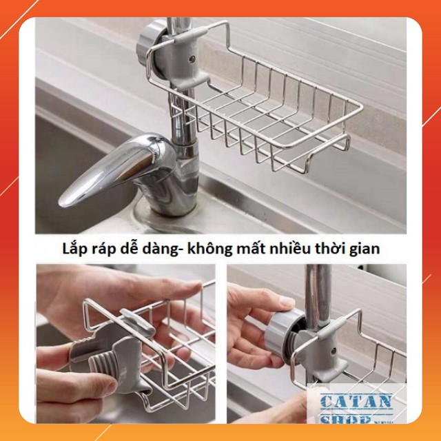 Giỏ treo inox vòi bồn rửa chén tiện dụng