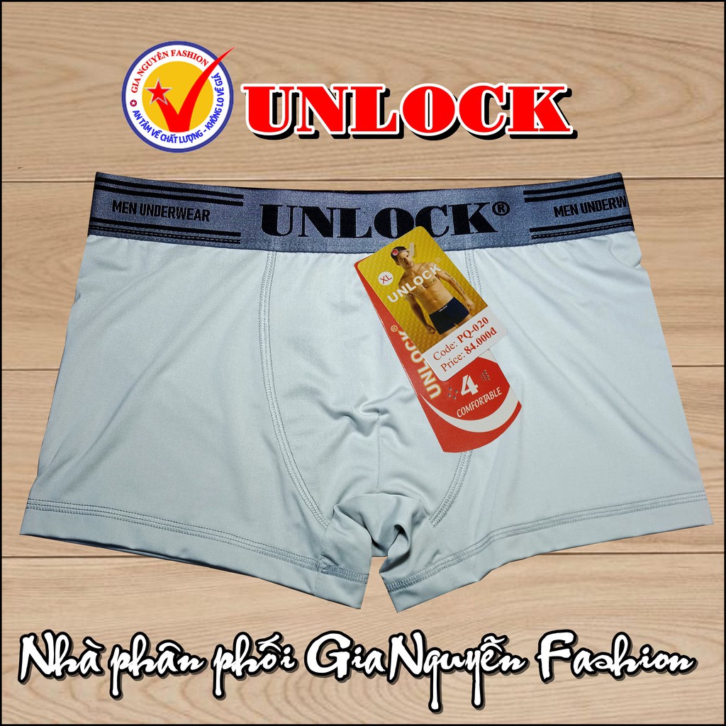 Combo 4 Quần Boxer Thun lạnh lưng to - Hàng Unlock, Thương hiệu Việt Nam cao cấp