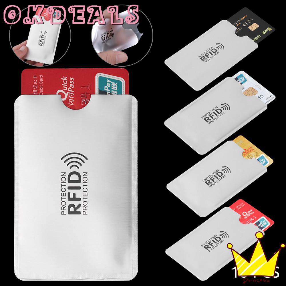 Set 10 Vỏ Nhôm Đựng Thẻ Id Rfid Chống Trộm Giá Đỡ