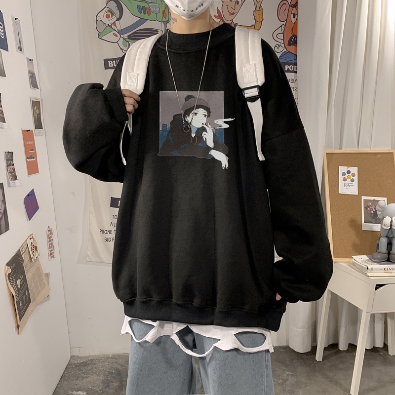 Áo nỉ tay dài cổ tròn thời trang dành cho nam