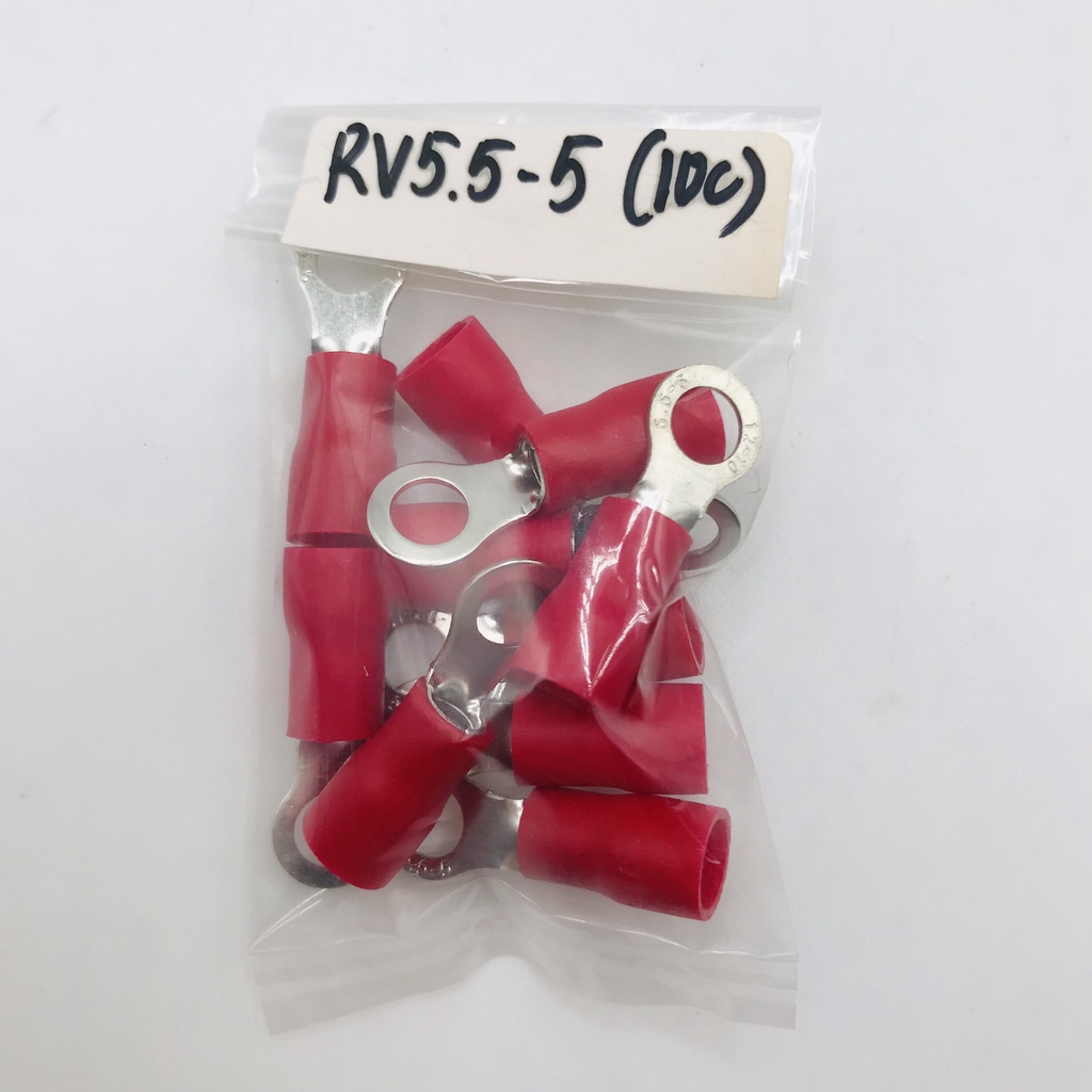 10 Đầu cos tròn rv5.5-5, RV5.5-5, đầu cos dây điện, đầu cos xe máy