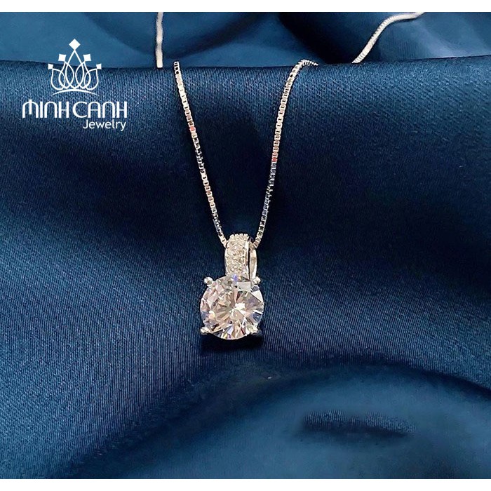 Dây Chuyền Bạc Nữ Đính Đá Tròn Sang Chảnh - Minh Canh Jewelry