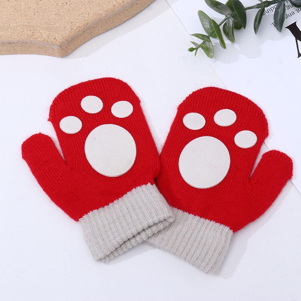 Găng Tay Len Dày Dặn Giữ Ấm Màu Sắc Ngọt Ngào Cho Bé 1-4 Tuổi
