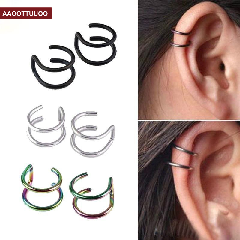 (Hàng Mới Về) Kẹp Vành Tai Không Cần Xỏ Lỗ Phong Cách Punk Đơn Giản Cho Nam Và Nữ