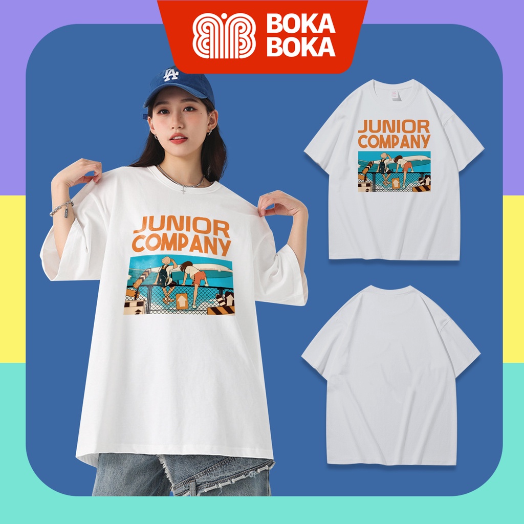 Áo thun nữ tay lỡ freesize phông form rộng Unisex In Hình Company Junior