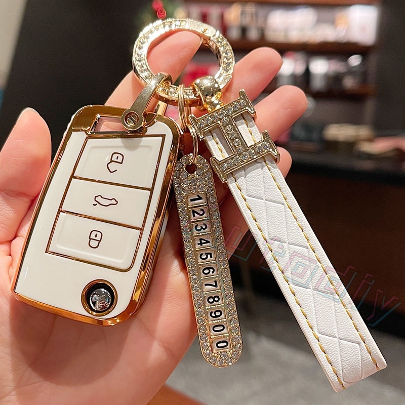 Vỏ Bọc Chìa Khóa Điều Khiển Từ Xa Bằng TPU Chrome Cho Volkswagen Tiguan Golf 7 MK7 Tiguan MK2 Passat Magotan Touareg Lavida 3 4 5 Gti Sharan