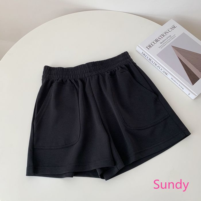 Plus Quần Short Thể Thao Màu Trơn Dáng Rộng Cỡ Lớn Kiểu Hàn Quốc Thời Trang Mùa Hè Cho Nữ