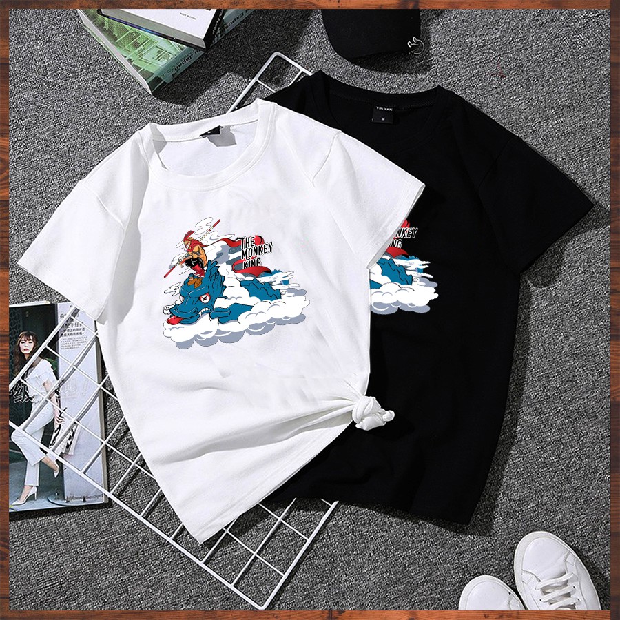 Áo thun nữ tay lỡ form rộng THE MONKEY KING vải dày mịn